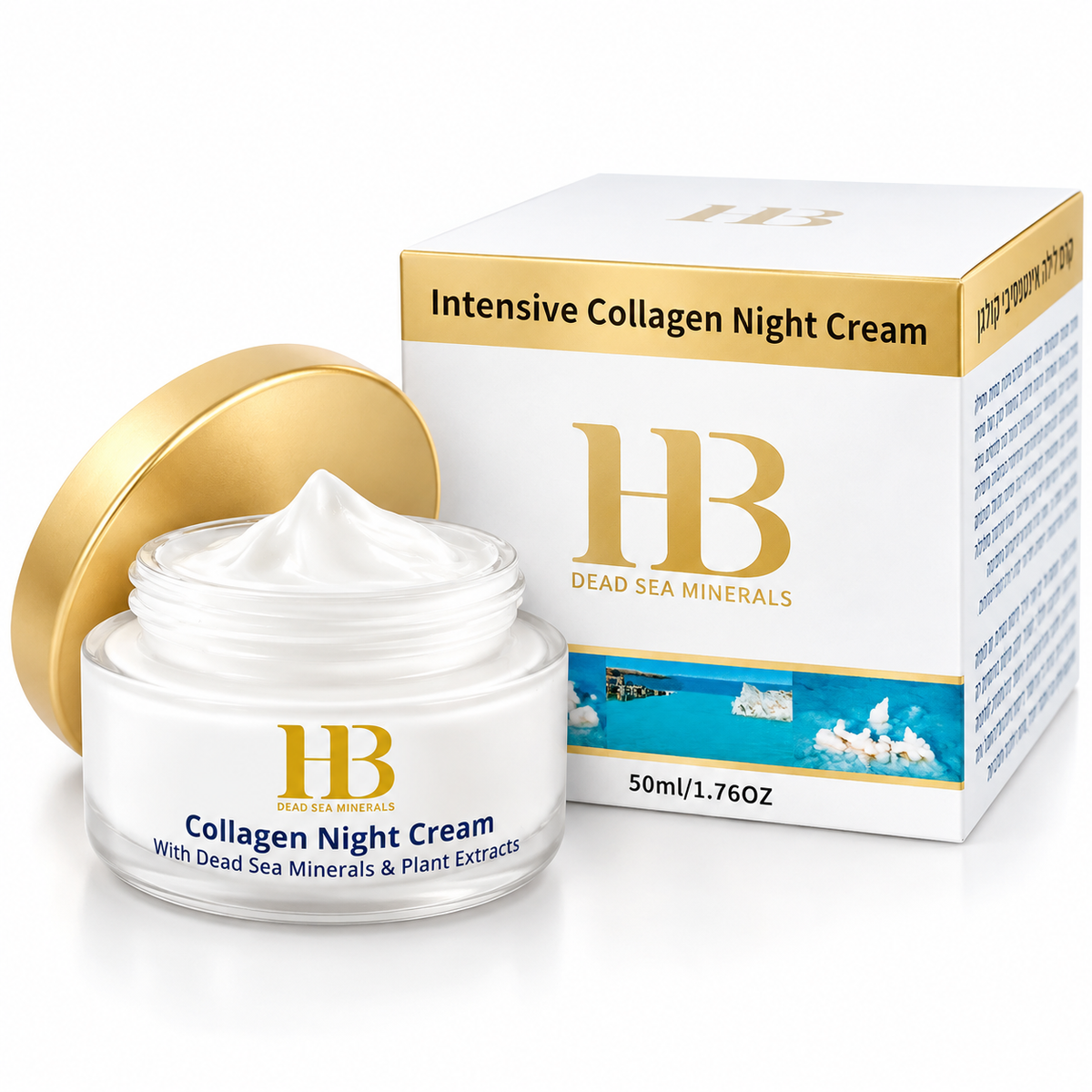 HB kolageno naktinis kremas su Negyvosios jūros mineralais, 50 ml